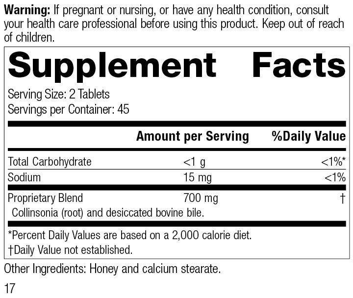 Cholacol®, 90 Tablets, Rev 16 Supplement Facts