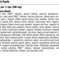 supplement fact label