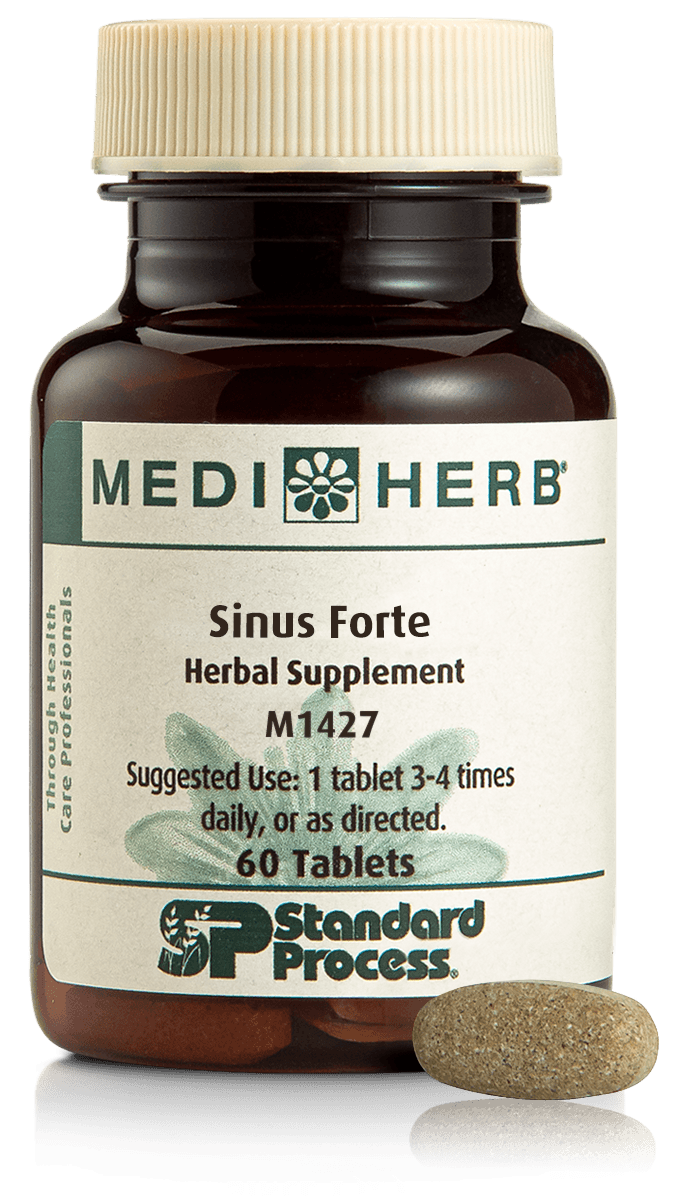 A bottle of Sinus Forte, 60 tablets.