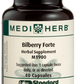 An image of herbal supplement Bilberry Forte next to a capsule.